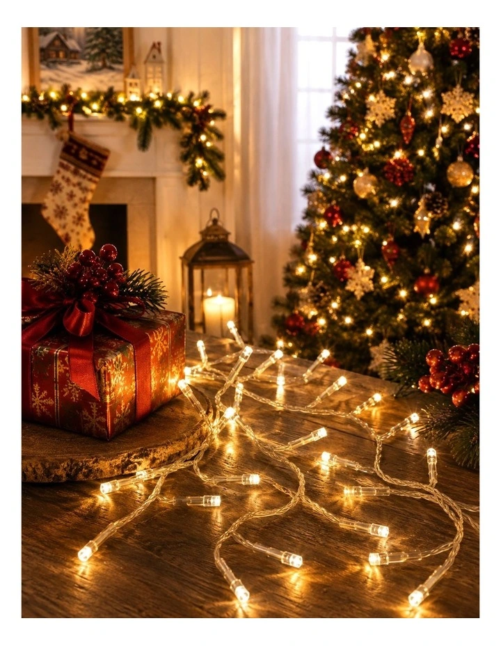 Battery Operated 30 LED String Light Clear Cable Warmwhite image 2