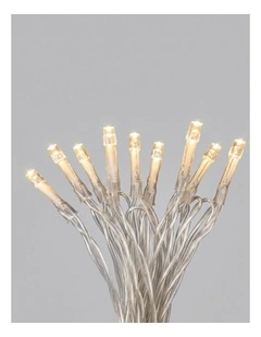 Battery Operated 50 LED String Light Clear Cable Warmwhite