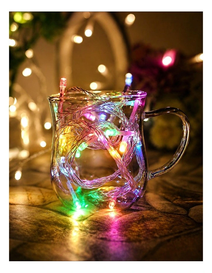 Battery Operated 50 LED String Light Clear Cable Multicolour image 2