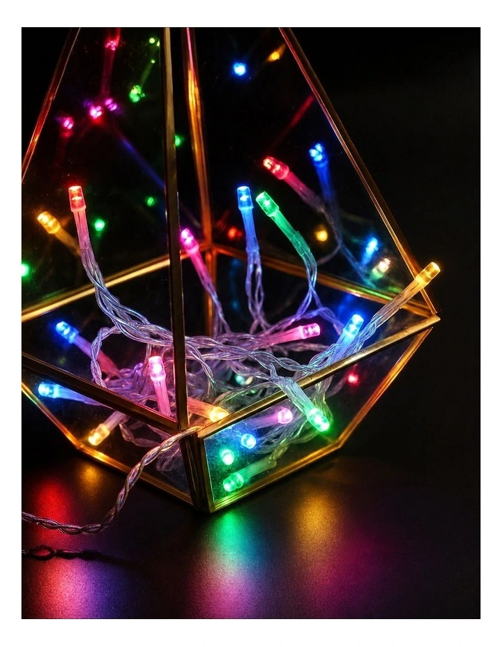 Battery Operated 50 LED String Light Clear Cable Multicolour image 3