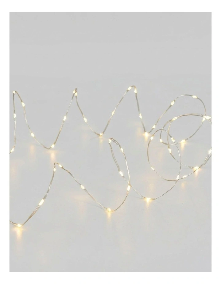 400 Micro LED light Warm White Silver Wire image 1