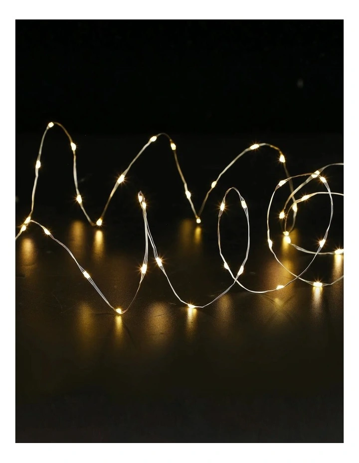 400 Micro LED light Warm White Silver Wire image 2