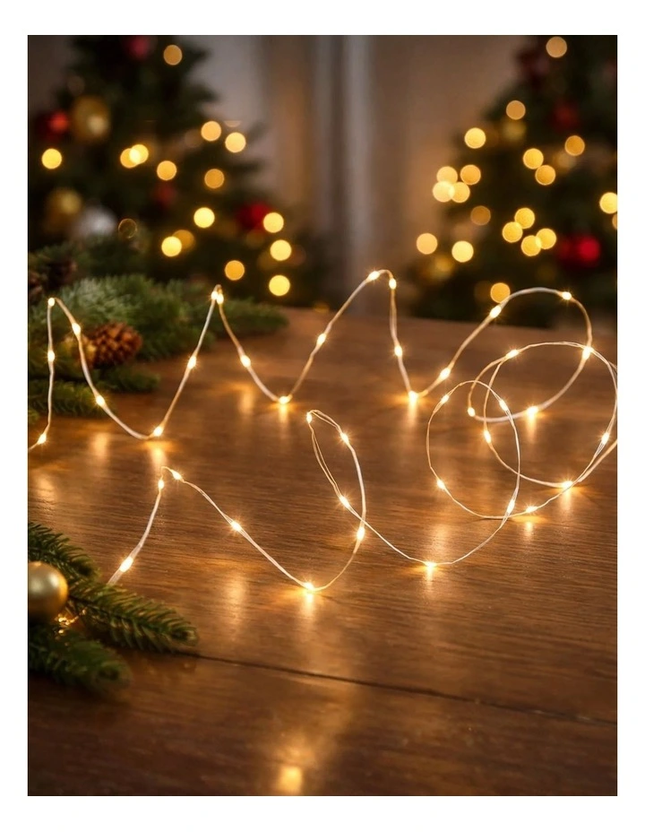 400 Micro LED light Warm White Silver Wire image 3