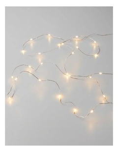 Battery Operated 40 Micro LED String Lights with Timer - Warm White