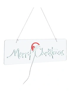 Tinseltown Merry Christmas Sign Light LED Motif Rope Lights 76cm Xmas Decor