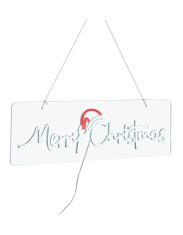 Tinseltown Merry Christmas Sign Light LED Motif Rope Lights 76cm Xmas Decor image 1
