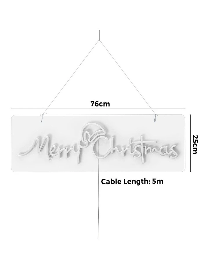 Tinseltown Merry Christmas Sign Light LED Motif Rope Lights 76cm Xmas Decor image 3