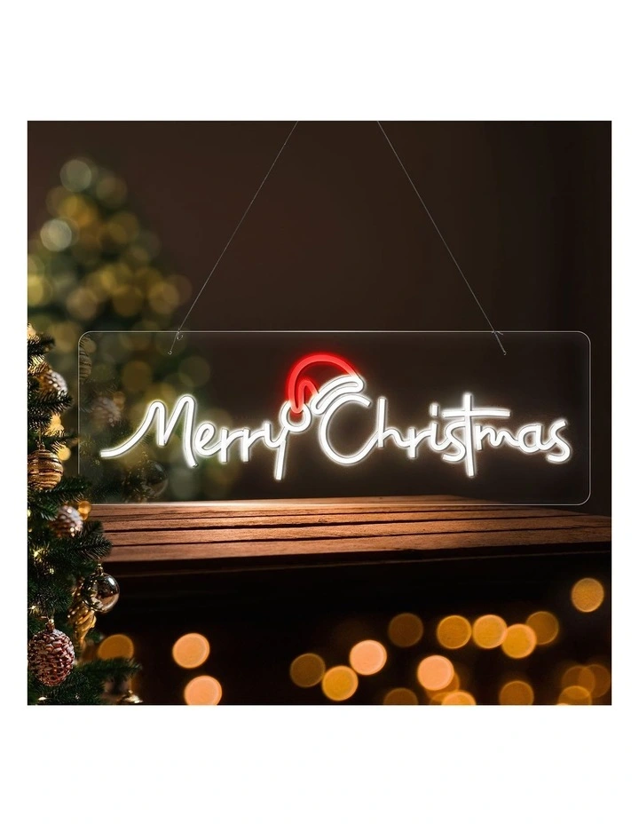 Tinseltown Merry Christmas Sign Light LED Motif Rope Lights 76cm Xmas Decor image 4