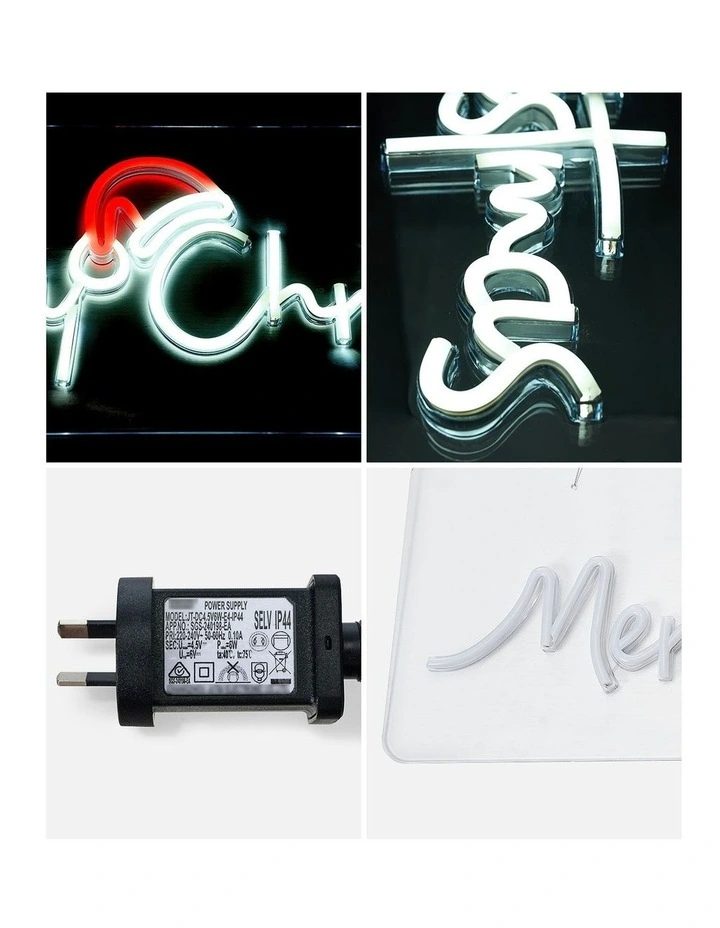 Tinseltown Merry Christmas Sign Light LED Motif Rope Lights 76cm Xmas Decor image 6