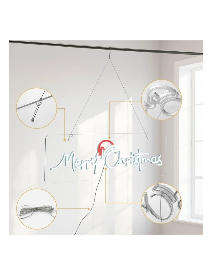 Tinseltown Merry Christmas Sign Light LED Motif Rope Lights 76cm Xmas Decor image 7