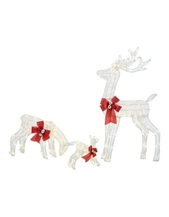 Tinseltown Christmas Lights LED 3PCS Reindeer Family Xmas Decor Indoor Outdoor