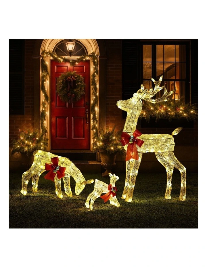 Tinseltown Christmas Lights LED 3PCS Reindeer Family Xmas Decor Indoor Outdoor image 4