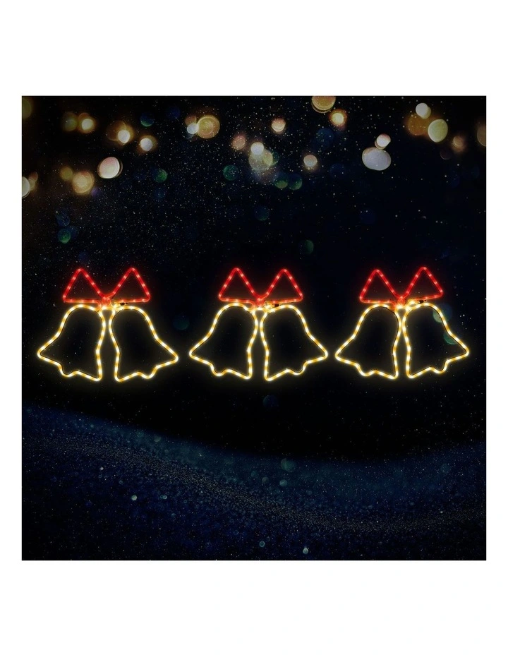 Tinseltown Christmas Light 3PCS Jingle Bell Set LED Motif Lights Xmas Decor image 2