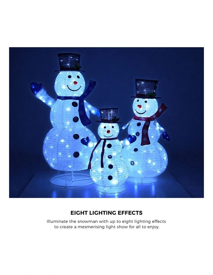 Tinseltown 3D Christmas LED Lights Set of 3 Snowmen Outdoor Xmas Decor Metal image 7