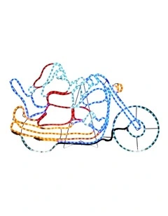 Tinseltown Christmas Lights Santa Motorbike LED Rope Lights Motifs Display