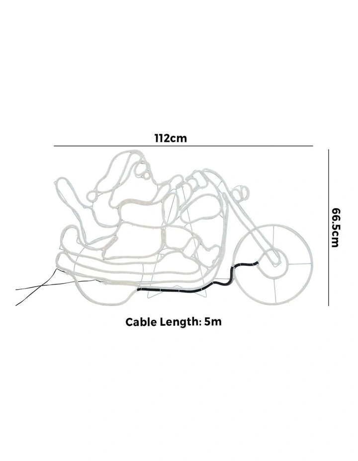 Tinseltown Christmas Lights Santa Motorbike LED Rope Lights Motifs Display image 3