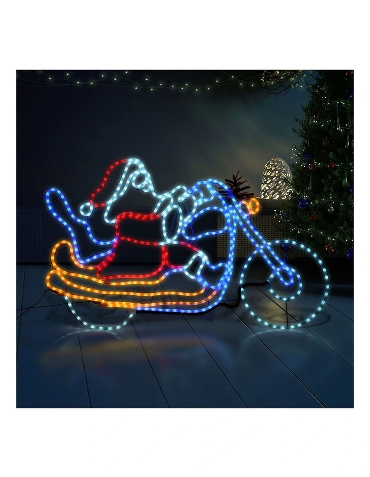 Tinseltown Christmas Lights Santa Motorbike LED Rope Lights Motifs Display image 4