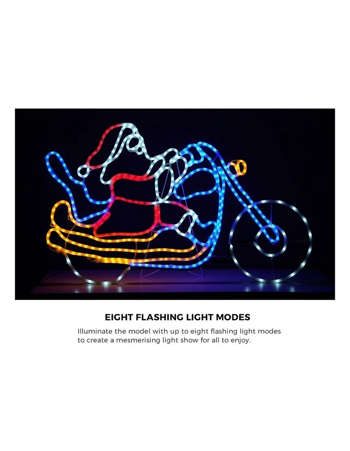 Tinseltown Christmas Lights Santa Motorbike LED Rope Lights Motifs Display image 5