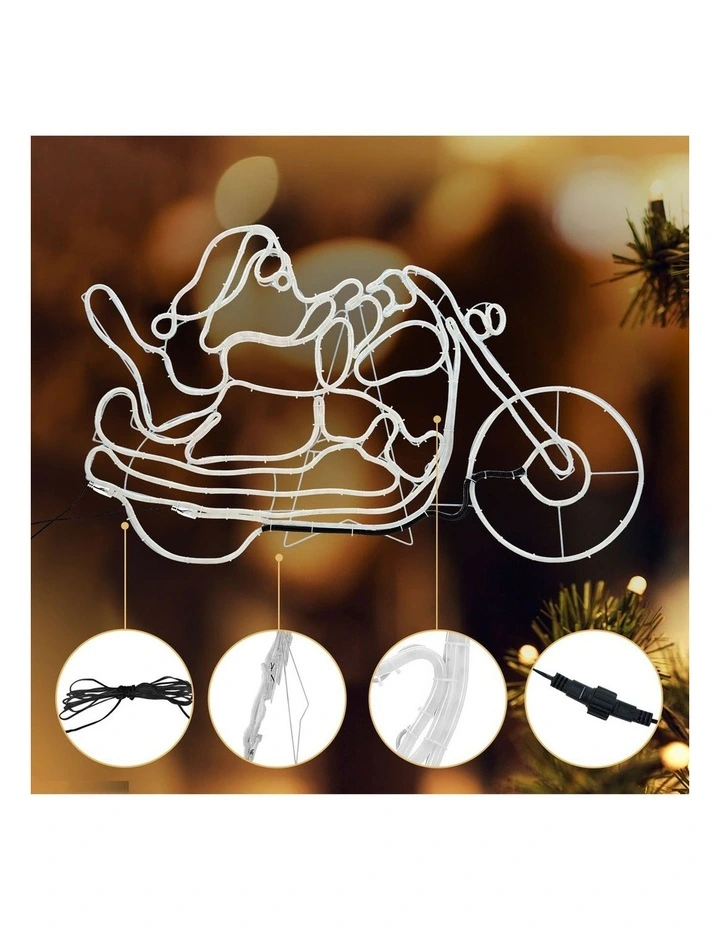 Tinseltown Christmas Lights Santa Motorbike LED Rope Lights Motifs Display image 7