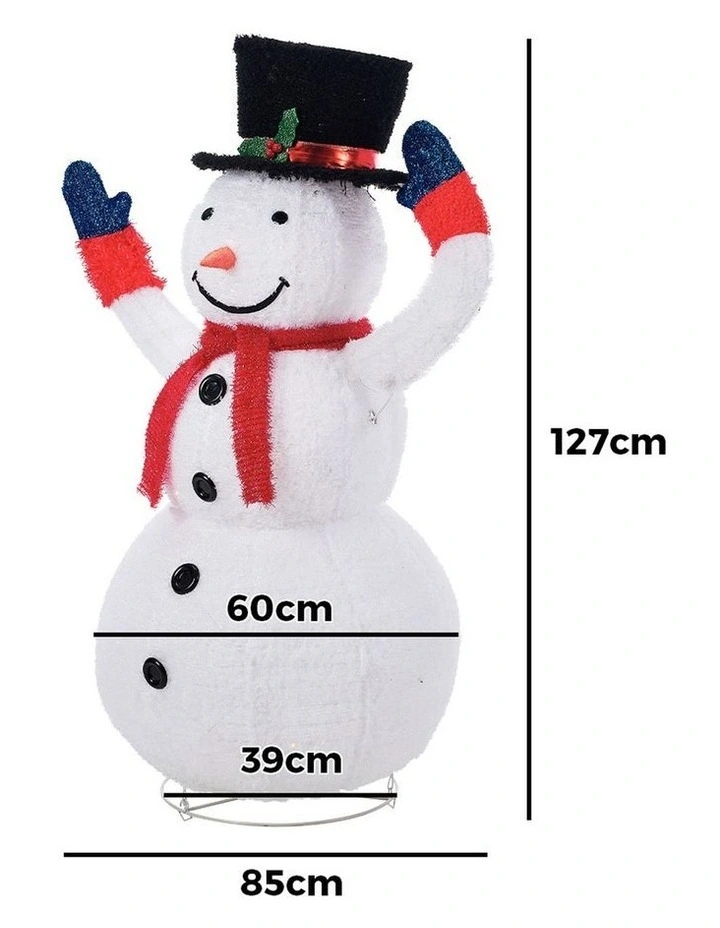 Tinseltown 3D Christmas Snowman Light LED 127cm Xmas Decor Festive Display image 3