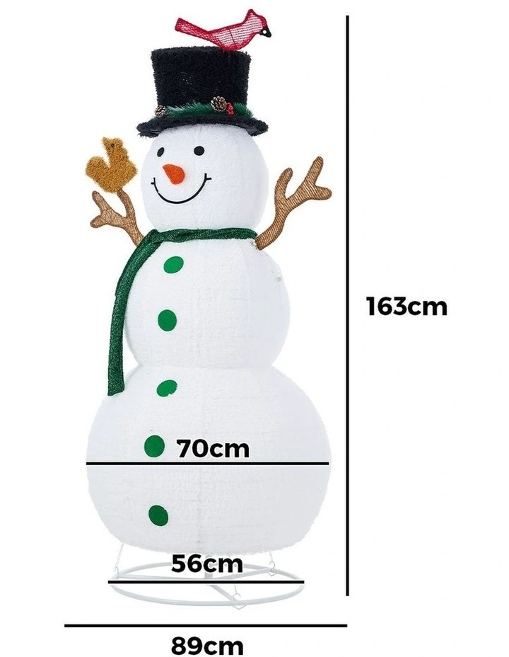 Tinseltown 3D Christmas LED Lights 1.63M Snowman Xmas Outdoor Decor Metal Frame image 3