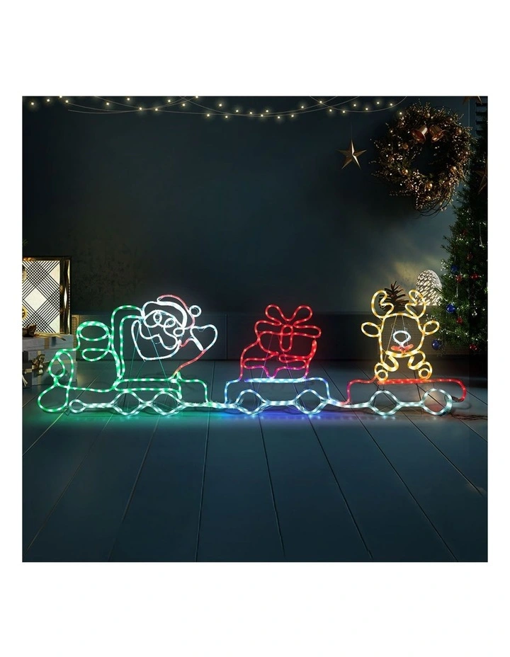 Tinseltown Christmas Light LED Motif Lights Santa Train 196cm Xmas Decor Display image 4