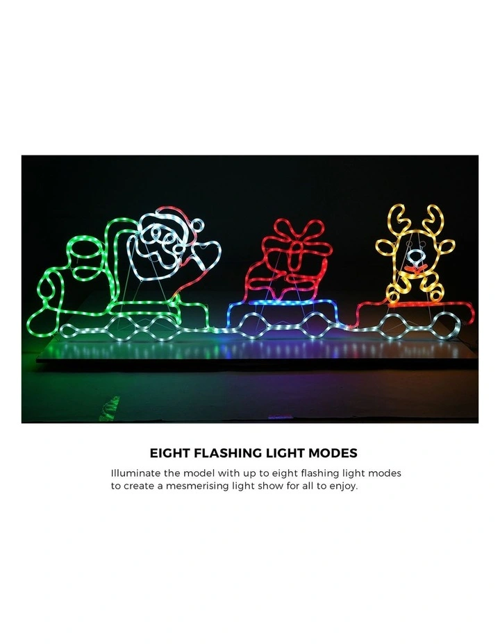 Tinseltown Christmas Light LED Motif Lights Santa Train 196cm Xmas Decor Display image 5