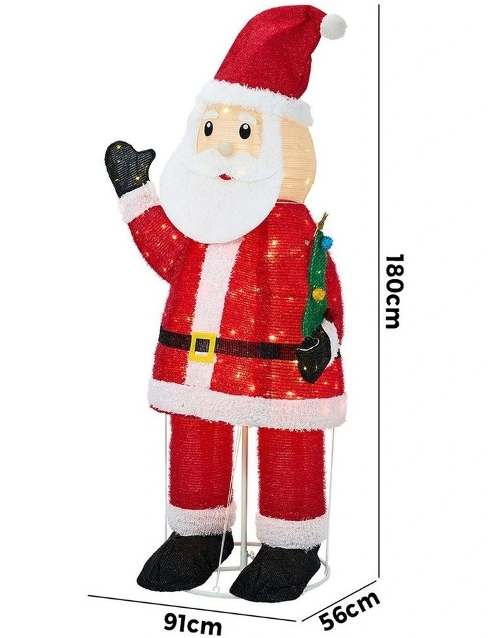 Tinseltown 3D LED Christmas Light 180cm Santa Claus Xmas Decor Indoor Outdoor image 3