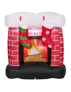 Tinseltown 1.5M Christmas Inflatable Fireplace LED Light Indoor Outdoor Decor