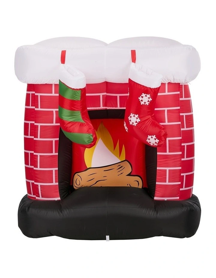 Tinseltown 1.5M Christmas Inflatable Fireplace LED Light Indoor Outdoor Decor image 2