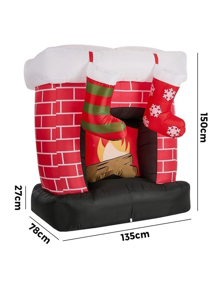 Tinseltown 1.5M Christmas Inflatable Fireplace LED Light Indoor Outdoor Decor image 3