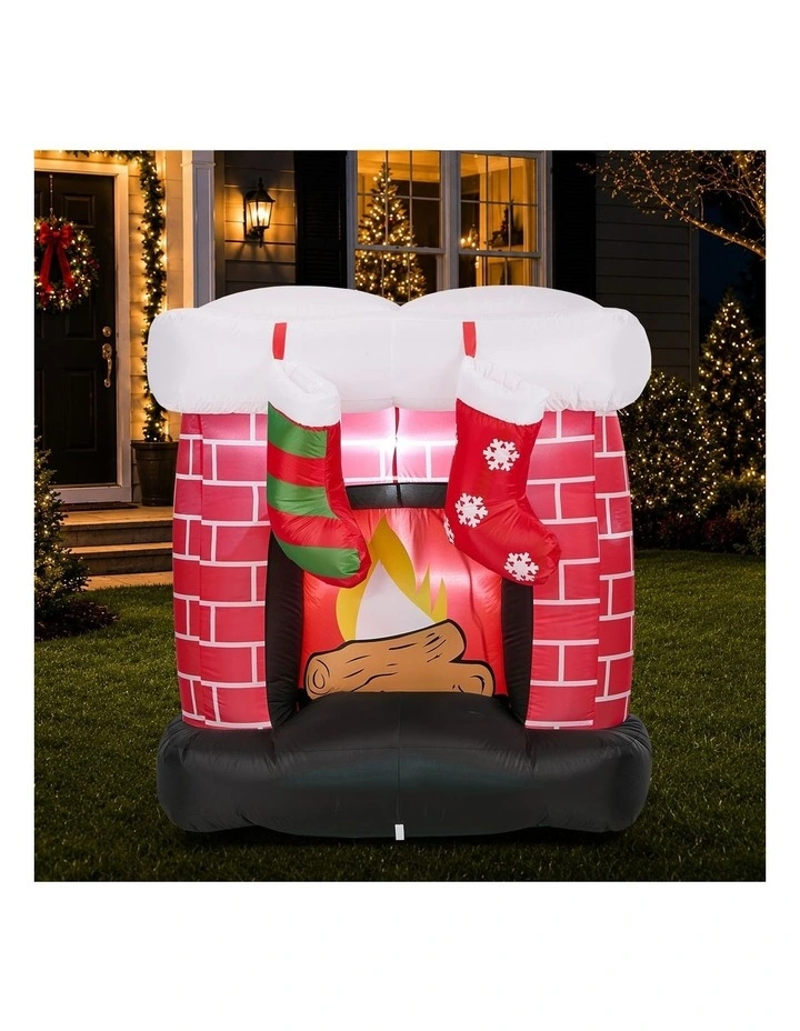 Tinseltown 1.5M Christmas Inflatable Fireplace LED Light Indoor Outdoor Decor image 4