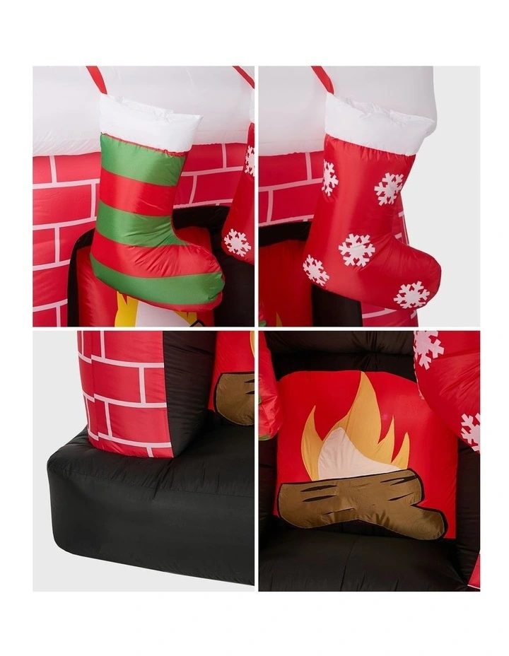 Tinseltown 1.5M Christmas Inflatable Fireplace LED Light Indoor Outdoor Decor image 7