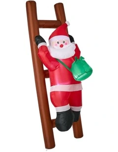 Tinseltown 2.4M Christmas Inflatable Santa Ladder LED Light Xmas Party Decor