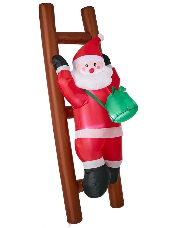 Tinseltown 2.4M Christmas Inflatable Santa Ladder LED Light Xmas Party Decor image 2