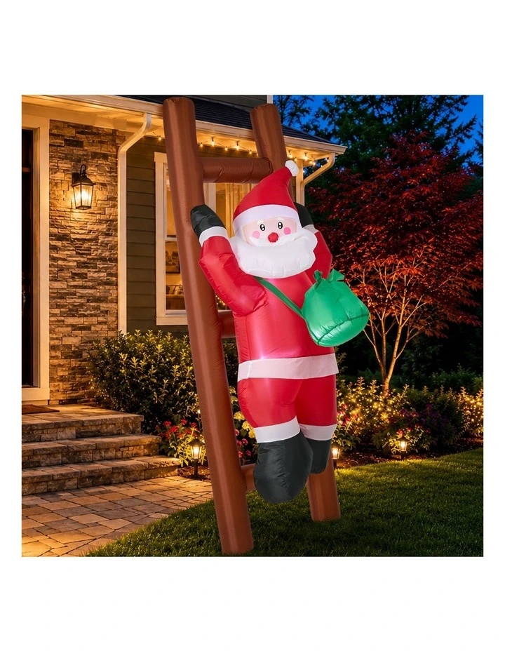 Tinseltown 2.4M Christmas Inflatable Santa Ladder LED Light Xmas Party Decor image 4