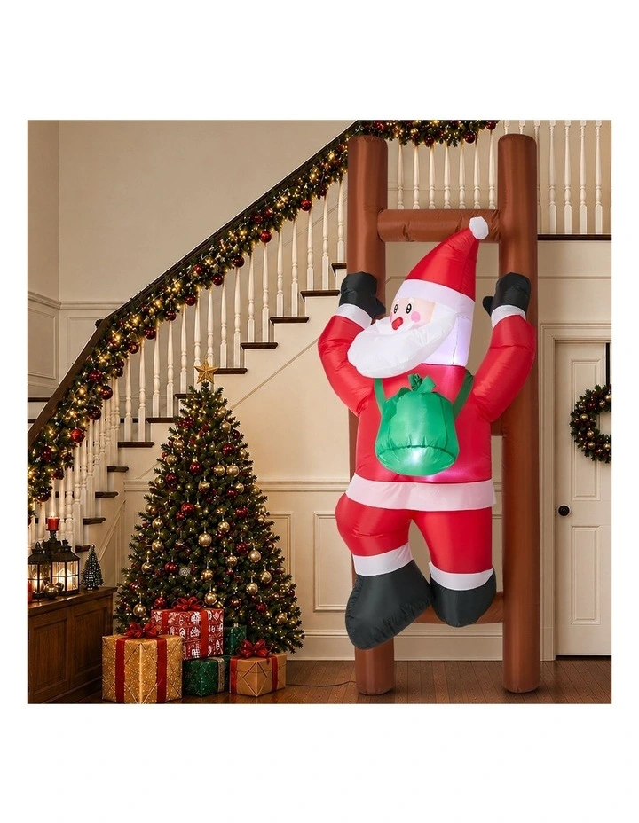 Tinseltown 2.4M Christmas Inflatable Santa Ladder LED Light Xmas Party Decor image 5