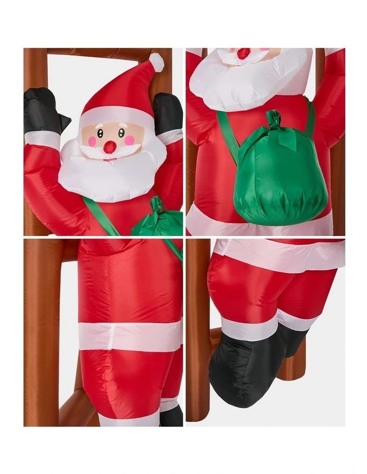 Tinseltown 2.4M Christmas Inflatable Santa Ladder LED Light Xmas Party Decor image 7