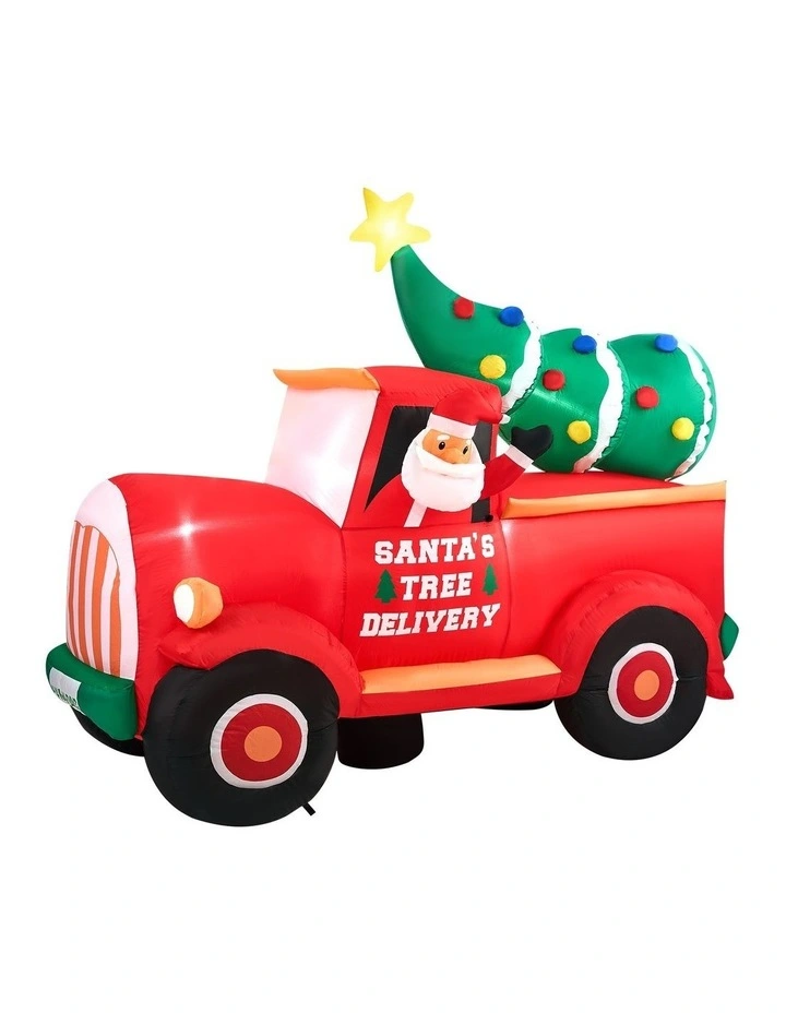 Tinseltown 2.2M Christmas Inflatable Santa Truck Xmas Decor LED Lights image 1