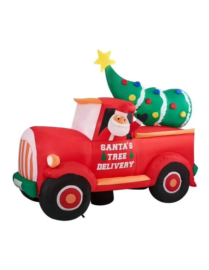 Tinseltown 2.2M Christmas Inflatable Santa Truck Xmas Decor LED Lights image 2