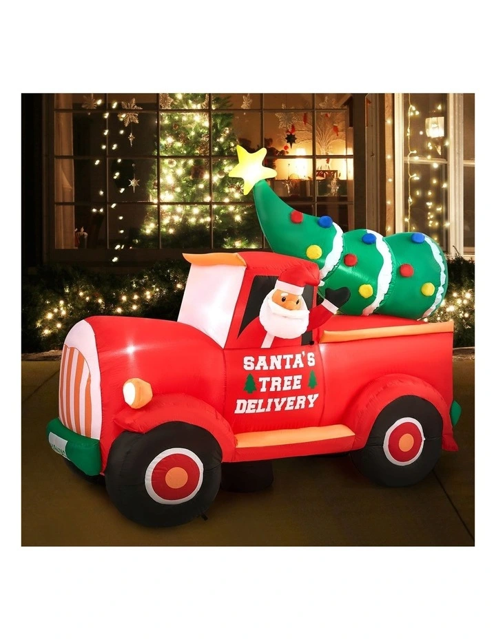 Tinseltown 2.2M Christmas Inflatable Santa Truck Xmas Decor LED Lights image 4