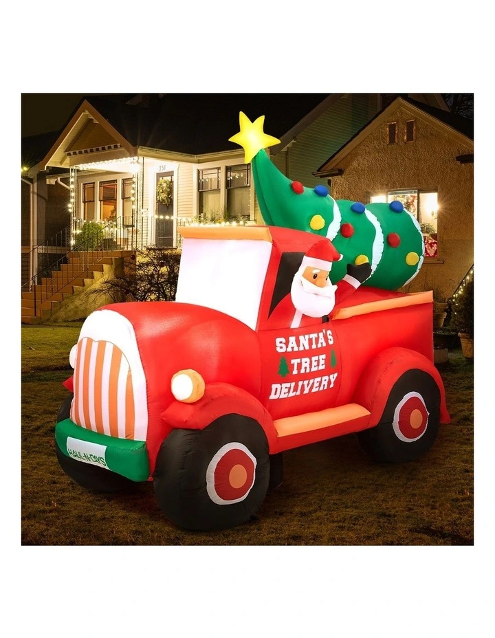 Tinseltown 2.2M Christmas Inflatable Santa Truck Xmas Decor LED Lights image 6