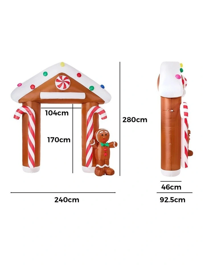 Tinseltown 2.8M Christmas Inflatable Archway LED Lights Party Xmas Decoration image 3