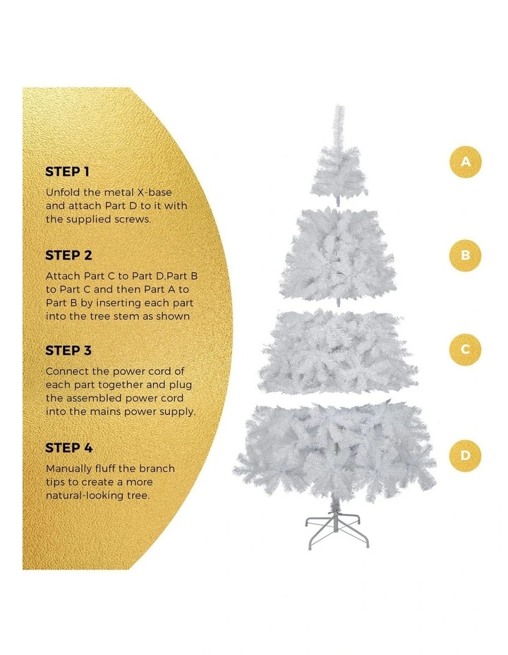 Tinseltown White Christmas Tree 2.4M 8FT Xmas Trees Decoration 1225Tips image 5