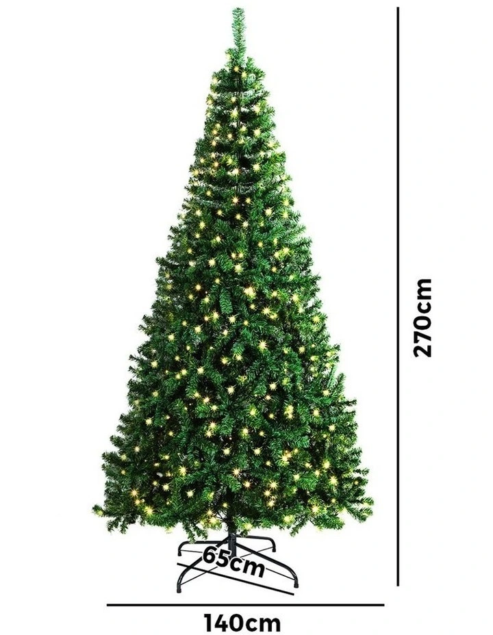 Tinseltown LED Christmas Tree 2.7M 9FT Xmas Trees Decorations Green 1600 Tips image 3