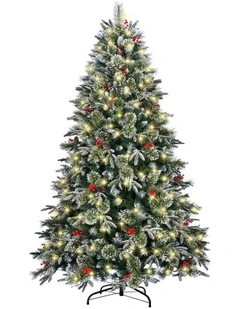Tinseltown LED Christmas Tree 2.1M 7FT Xmas Trees Decor with Ornaments 1210 Tips