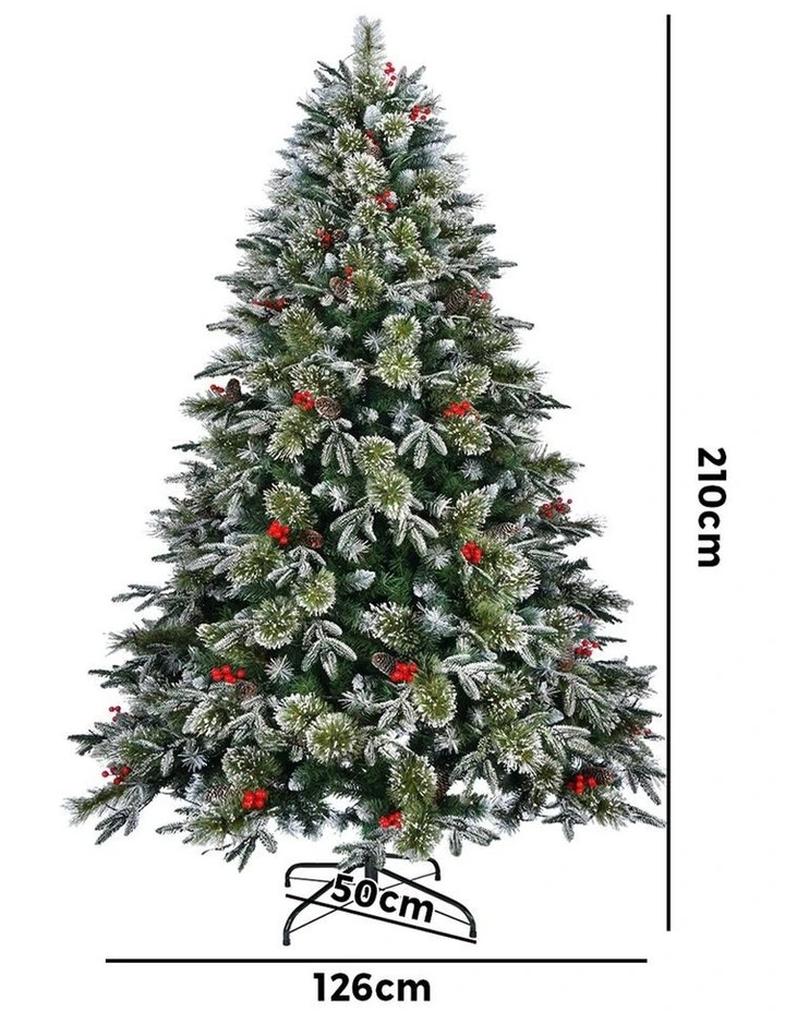 Tinseltown LED Christmas Tree 2.1M 7FT Xmas Trees Decor with Ornaments 1210 Tips image 3