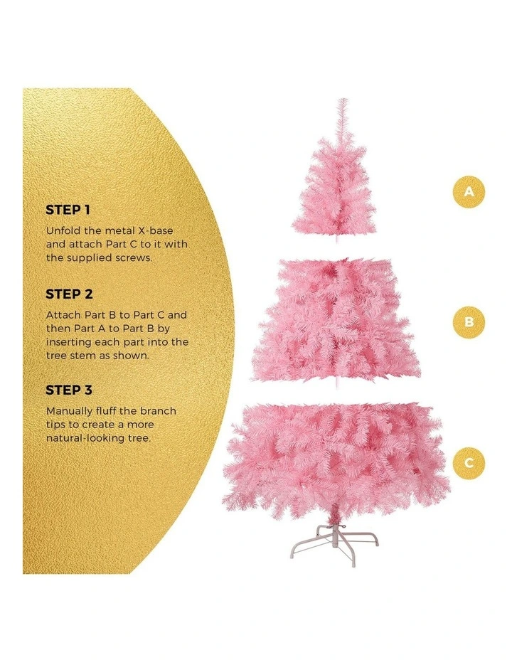 Tinseltown Pink Christmas Tree 6FT 1.8M Artificial Home Garden Party Decoration image 5