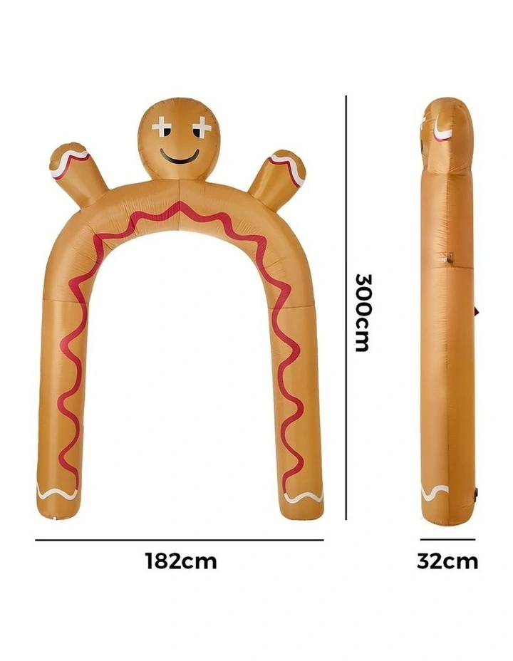 Tinseltown 3M Christmas Inflatable Archway Gingerbread Man Arch Xmas LED Lights image 3