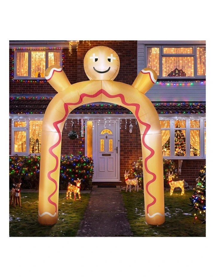 Tinseltown 3M Christmas Inflatable Archway Gingerbread Man Arch Xmas LED Lights image 4